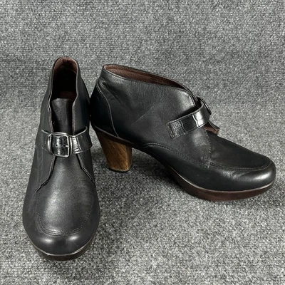 Sanita Bliss Beverly Botín Tacón Negro Zapato Bota Mujer 39 Cuero Madera Chukka Foto 1 de 4