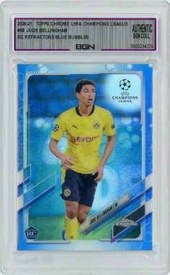 2020-21 Topps Chrome Champions League Jude Bellingham Blue Bubbles RC #68 Graded - Image 1 of 2