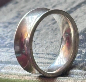 Vtg Ring Tiffany & Co Sterling Silver Solid Ring 1837 Concave Thick Band Ring - Picture 1 of 12