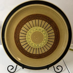 Vintage IMC RIGA Stoneware Plate 10.25" Japan MCM Hand Painted Greek Key Design - Picture 1 of 9