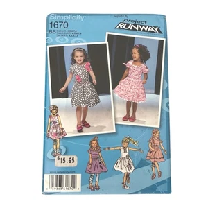 Simplicity Project Runway Schnittmuster 1670 Kinderkleid verschiedene ungeschnittene  - Bild 1 von 6