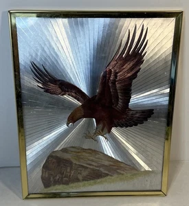 Vintage Dufex Folie Adler gerahmter Kunstdruck Ralph S Coventry 10x8 - Bild 1 von 3