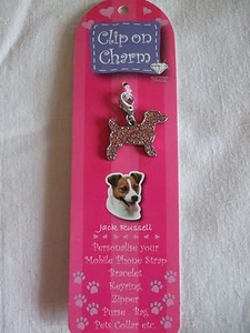 Pendentif - médaillon - JACK RUSSEL strass rose - Imagen 1 de 1