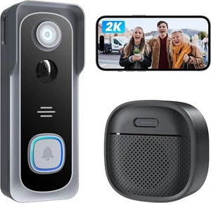 ieGeek 2K Doorbell Camera Wireless - Video Doorbell with Chime Ringer,Alexa - Picture 1 of 9