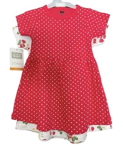 Neu mit Etikett 2 Stück Hudson Baby Kurzarm Baumwolle Frühling Sommer Kleider Größe 3-6 Monate - Bild 1 von 6