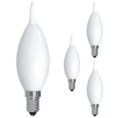 Diodesy 4PK LED Flame Tip Chandelier Light Bulb E12, 5W, 60W, 3000K, 500LM, CA10 - Image 1 of 4