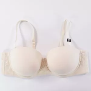 New Torrid Push Up Multiway Strapless Bra 42D Molded Lined Cups Solid Ivory NWT - Picture 1 of 6