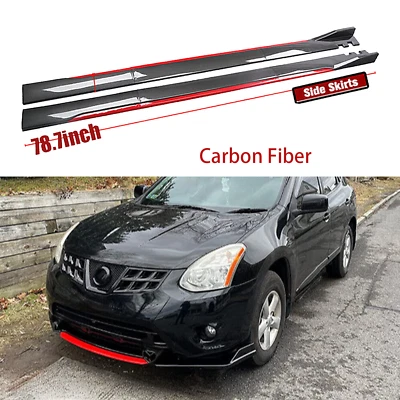 Carbon Fiber Side Skirt Extension Spoiler Splitter For Nissan Rogue Altima - Image 1 of 4