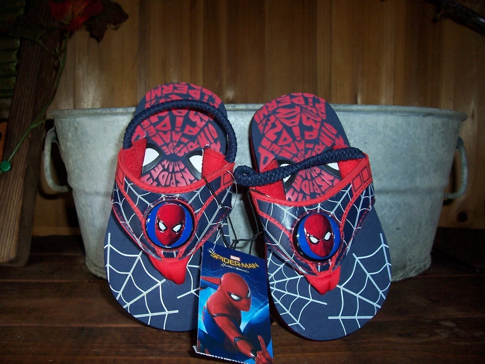 Chanclas Spider Man Niño Niño Pequeño Talla 7-8 Playa Verano Juego Correa para el Tobillo Nuevas Foto 1 de 1