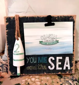Beach/Ocean themed 4 X 6 photo holder / burlap - Picture 1 of 6