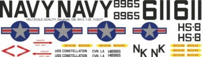 Decal 158 Sikorsky S-61 / SH-3 Sea King US Navy - Bild 1 von 2