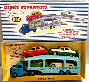 DINKY SUPERTOYS MECCANO England #990 CAR TRANSPORTER GIFT SET fair w repro box - Picture 1 of 17