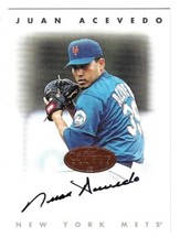Juan Acevedo 1996 LEAF MLB SIGNATURE SERIES AUTOGRAPH CARD Mets AUTO Bronze foil