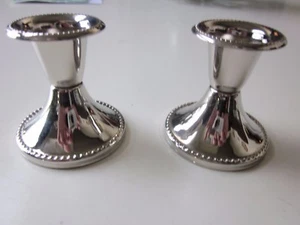 A Pair of Silverplate Candle Holders - Picture 1 of 4