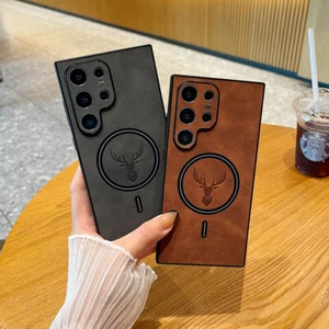 Für Samsung Galaxy S24 Ultra S23 Plus S22 S21 Leder MagSafe Magnet Slim Case - Bild 1 von 17