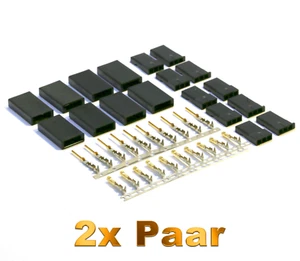 2 Paar 4 Stück JR Servo Stecker Vergoldet Servo Crimp Set Pins 3 Pollig Schwarz - Bild 1 von 10