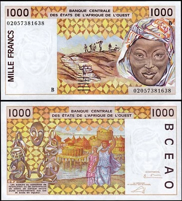 West African States, BENIN, 1000 Francs 2002, UNC, P-211Bm - Image 1 of 3