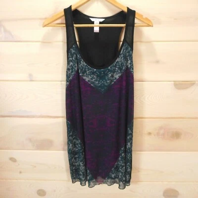 CAbi Women's Size Medium Heart of Love Black Overlay Tank Top #559  - Image 1 of 4