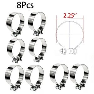 8Pcs 2.25'' Band Clamps T430 Band Exhaust Clamps Universal New 5 Year Warranty - Bild 1 von 4