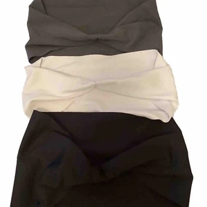 3 elastische Stirnbänder breit Yoga Training.  damen herren. Weiß Grün Schwarz Neu - Bild 1 von 8