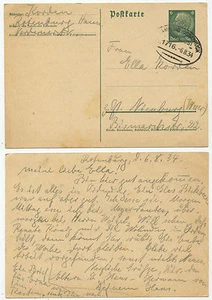 34623 - Bahnpoststempel: Hamburg-Osnabrück, Zug 1716, 6.8.1934 - Bild 1 von 1