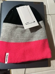 Converse Youth Headwear - Tr Beanie - Color Black/Gray/Pink - Size 7/16- NEW - Picture 1 of 2