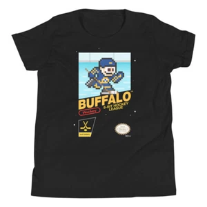 Buffalo Sabres Hockey Team Jersey 8-bit Nintendo Youth Kid Child Boy T-Shirt - Picture 1 of 10