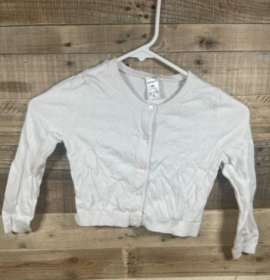 Camisa Carter’s Girls (4T) Suéter Blanco Sólido Abotonada Elástica Manga Larga Foto 1 de 3