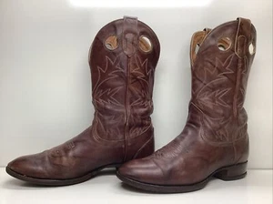 MENS ALBERTA COWBOY BUCKAROO BROWN BOOTS SIZE 9 D - Picture 1 of 10