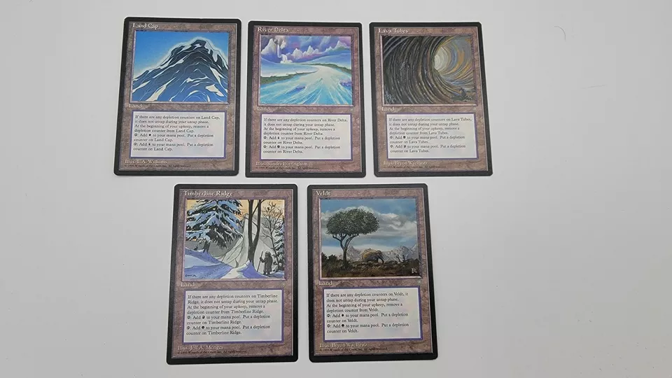 5 Rare Depletion Land - Ice Age - MP-NM -  1x of each - Sets - Magic MTG FTG - Image 1 of 1