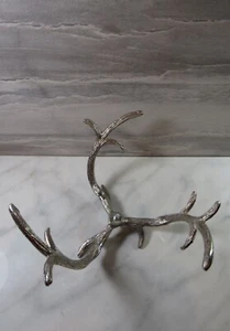 Soporte de marco vintage de astas de reno de metal color plata para lámpara o? - Imagen 1 de 6