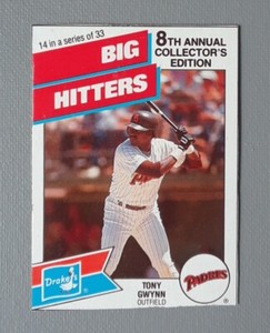 1988 DRAKE'S BIG HITTERS #14 Tony Gwynn hand cut