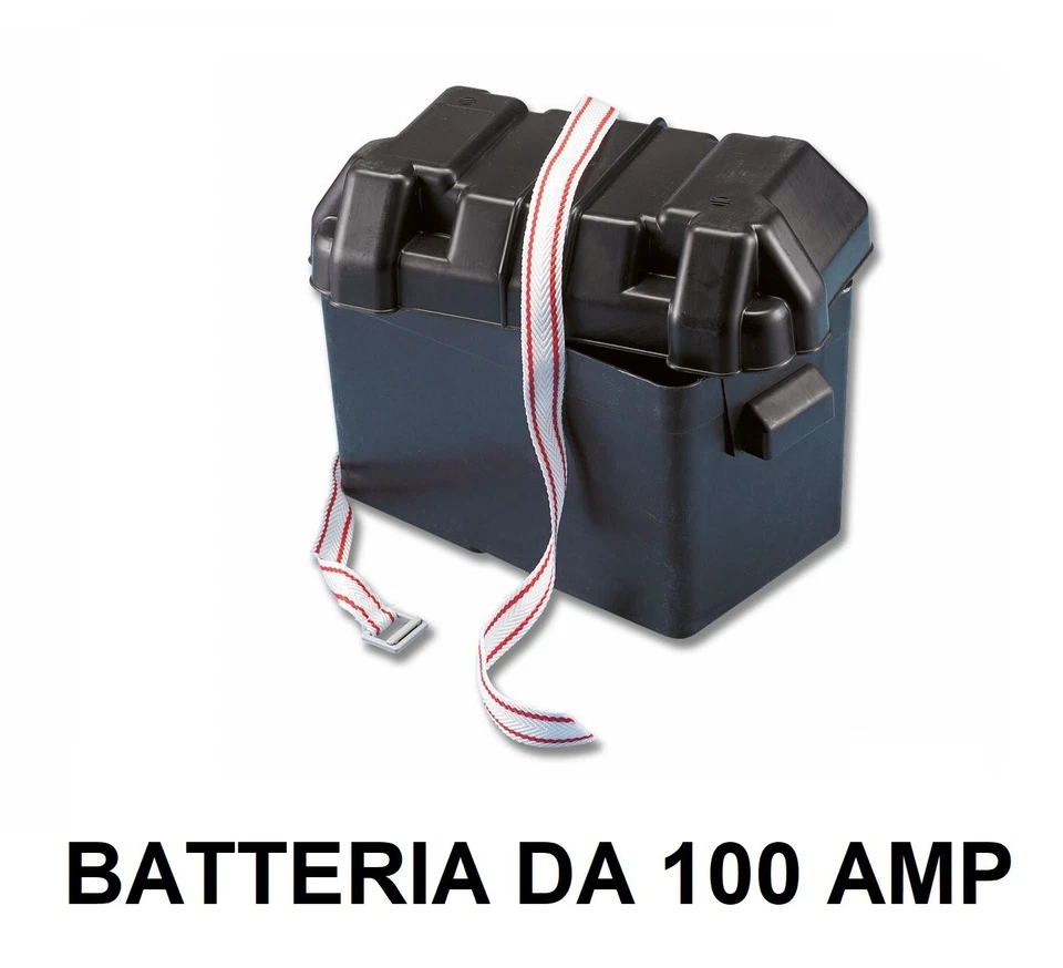 CASSETTA PORTABATTERIA DA 100 AMP - NAUTICA CAMPER AUTO GOMMONE - Immagine 1 di 1