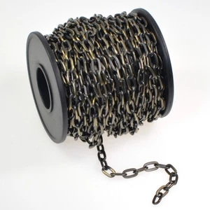 10 Feet 4x8mm Antique BRASS Finish ~ Flat CABLE Chain SteamPunk ~ Sturdy  Links - Picture 1 of 1