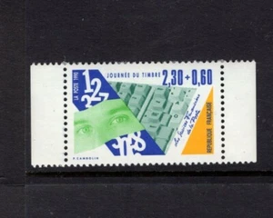 Frankreich 1990 Tasten Zahlen Augen in grün gelb Briefmarke Tag Heftmarke B613 - Bild 1 von 1