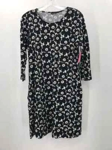 Pre-Owned Marimekko Black Size XS Floral Knee Length Long Sleeve Dress - Picture 1 of 3