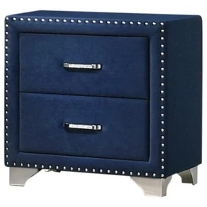 Melody 2-drawer Upholstered Nightstand in Pacific Blue - Picture 1 of 1
