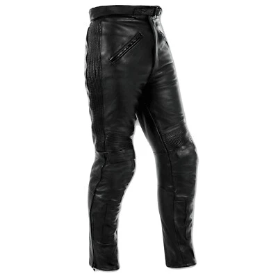 Pantaloni Pelle Moto Sport Touring Custom Protezioni Omologate CE Uomo Donna - Immagine 1 di 3