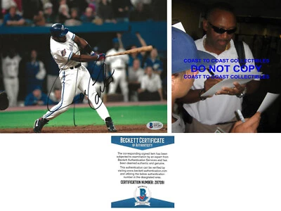Joe Carter Toronto Blue Jays firmado béisbol 8x10 foto Beckett certificado de autenticidad prueba automático! Foto 1 de 4