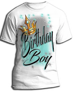 Airbrush Painted Boy Crown Hoodie Shirt Hat Backpack Tag Mug Coaster - Picture 1 of 12