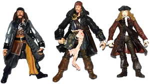 Disney Pirates Of The Caribbean Barbossa Sparrow Swan Figures Zizzle 3 3/4" - Picture 1 of 2