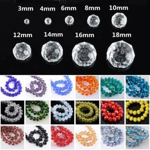 Lote de cuentas espaciadoras sueltas de cristal facetado Rondelle 3 mm 4 mm 6 mm 8 mm 10 mm 12 mm - Imagen 1 de 53
