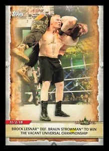2020 Topps #24 Brock Lesnar Def. Braun Strowman to Win the Vacant Universal - Picture 1 of 2