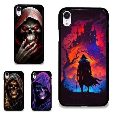 For Motorola Moto Google Pixel OnePlus Plastic TPU Case reaper skull evil - Image 1 of 4