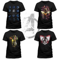 Official Avengers Endgame Marvel Thanos Infinity Gauntlet Black Mens T-shirt