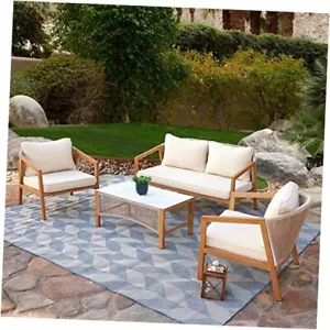 65-YZ04OH Oak Hill 4-Piece Outdoor Deep Seating Conversation Set, Medium, - Picture 1 of 8