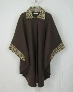 NWT AMANDA SMITH SHAWL BROWN LEOPARD PRINT POLYESTER ONE SIZE FITS MOST - Picture 1 of 12