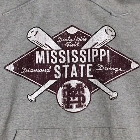 Mississippi State Diamond Dawgs HOODIE PULLOVER SWEATSHIRT SEC * L * by Champion Cover