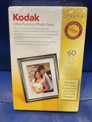 NEW KODAK HIGH GLOSS ULTRA PREMIUM PHOTO PAPER 60 SHEETS 10 X 15 CM INSTANT DRY - Image 1 of 2