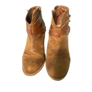 Rustikale Leder Stiefeletten mit Schnallendetail Boho Western Cowgirl Style S-81 - Bild 1 von 7